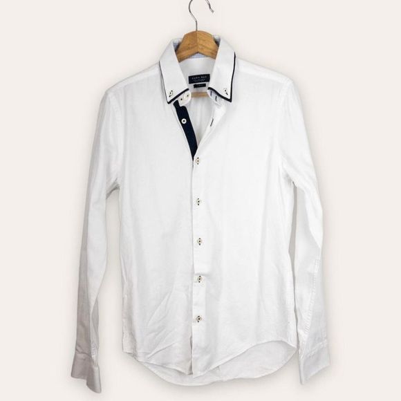 Zara Shirts Zara Man White Slim Fit Long Sleeve Button Down Shirt